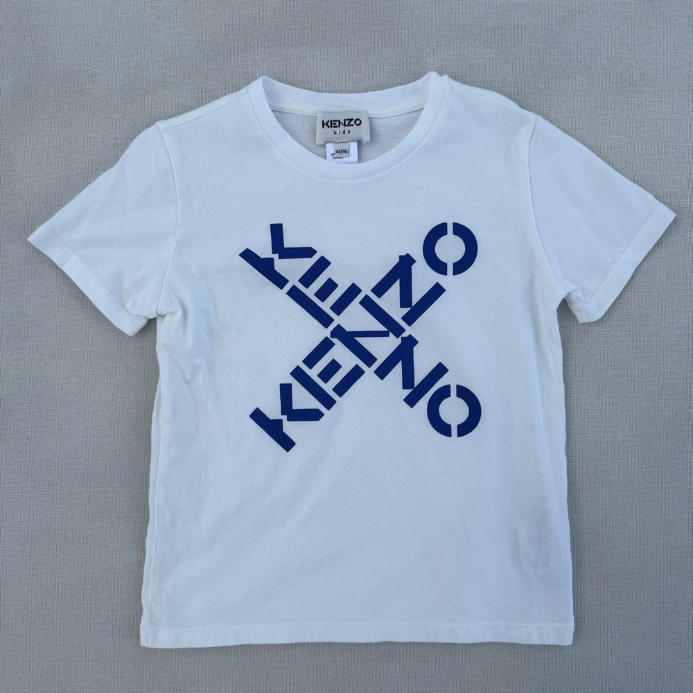 Kenzo Kids Boys White Logo Graphic T Shirt Size 6A 116